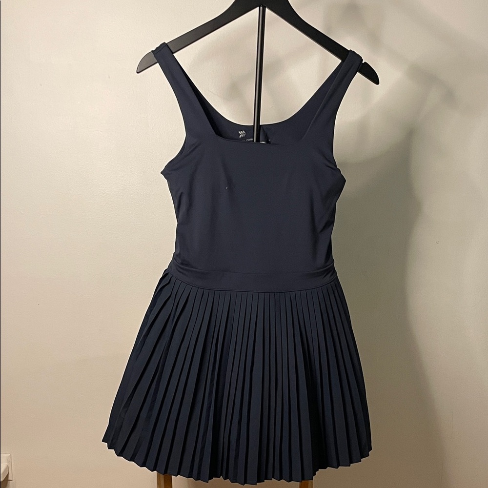 All in Motion Dark Blue Tennis Pleated Mini Dress